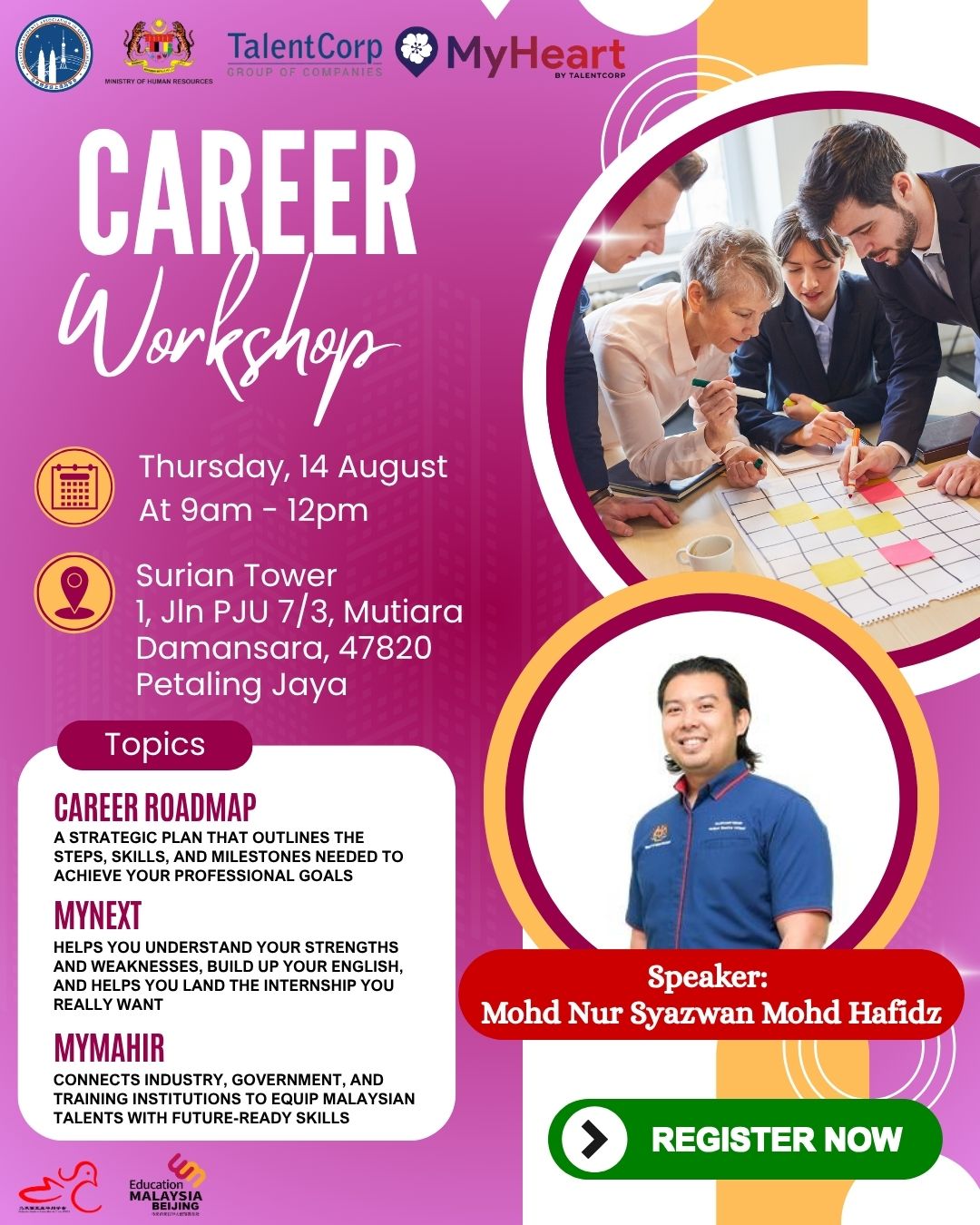 Career Workshop: Career Roadmap, MyNext & MyMahir