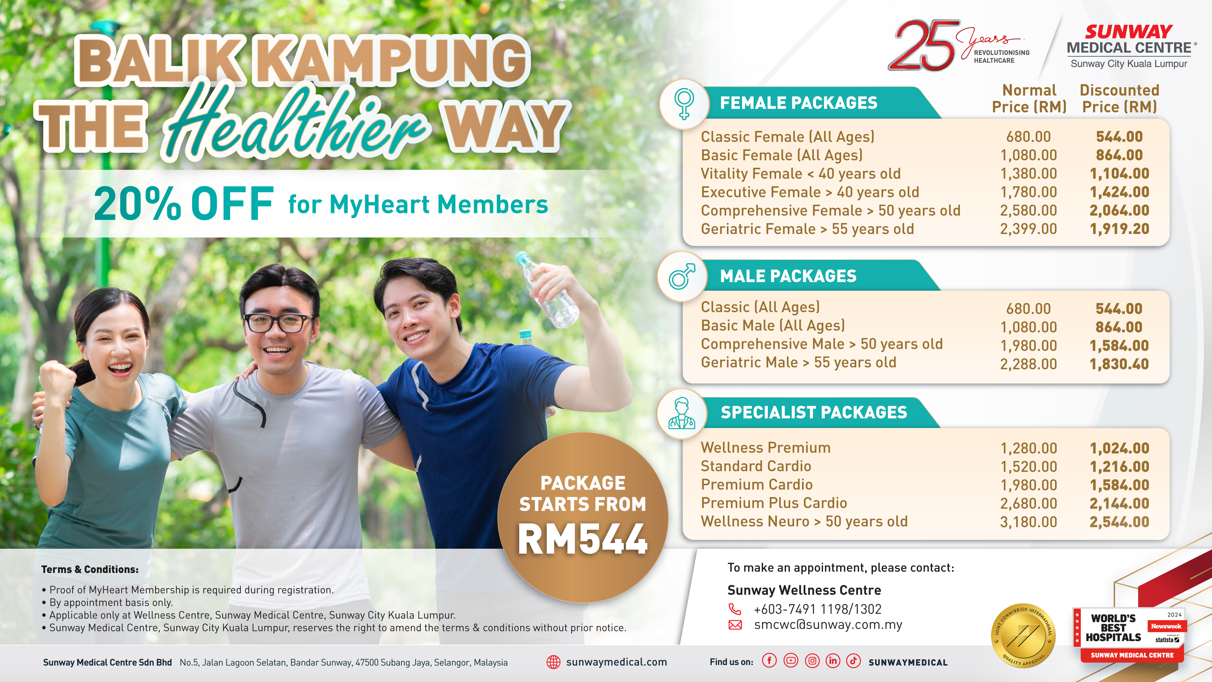 Enjoy 20% Off Health Screening Packages at Sunway Medical Centre