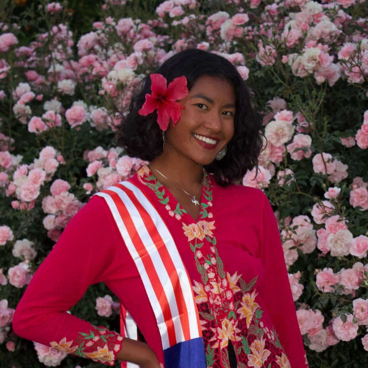 Tasha during a Malaysian Day celebration