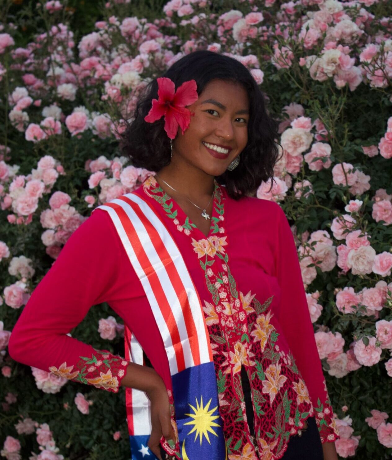 Tasha during a Malaysian Day celebration