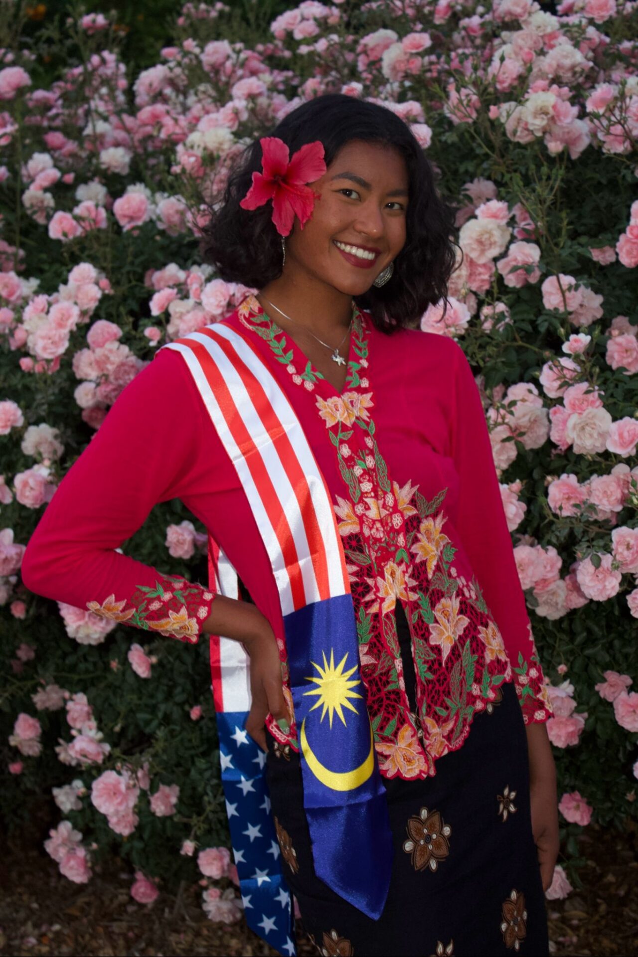 Tasha during a Malaysian Day celebration